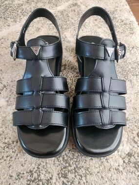 GUESS Black Gladiator Sandals for Women